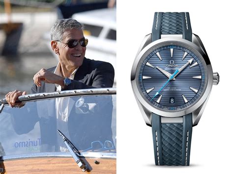 george clooney wearing aqua terra.